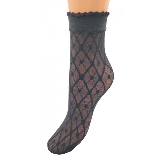 HEDY 20 DEN pattern black ankle highs socks