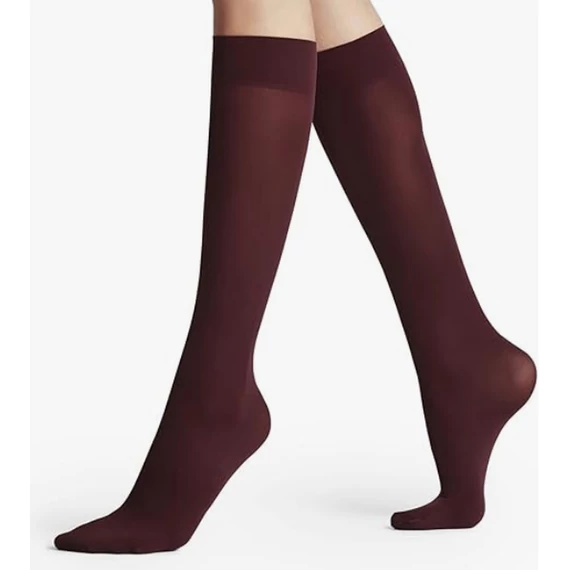 Kála 50 DEN microfiber burgundy knee high socks