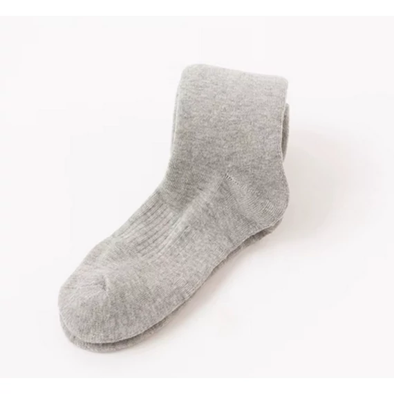 Women's light grey cotton thigh high socks
