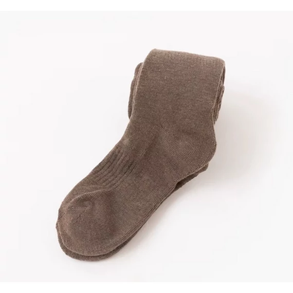 Women's light brown cotton thigh high socks
