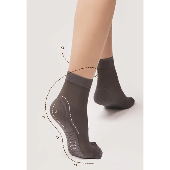 MASSAGE 20 DEN black ankle highs socks