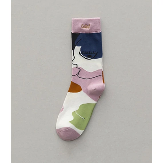Women's abstract pattern cotton socks (5)