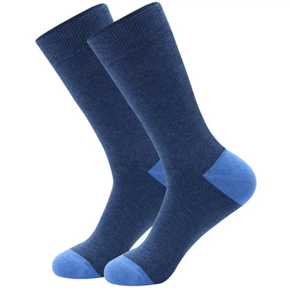 Men's Desinger pattern cotton CREW casual blue socks