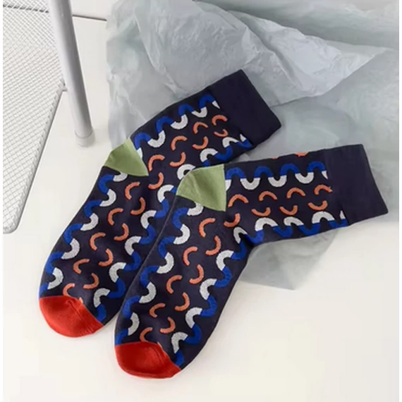 Men's geometric patchwork patterned socks