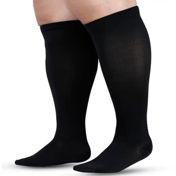 Large size medical compression 20-30 mmhg varicose vein knee socks for wide calf 