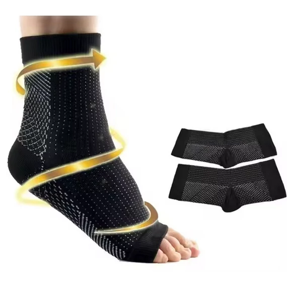 Compression footless ergonomic ankle socks