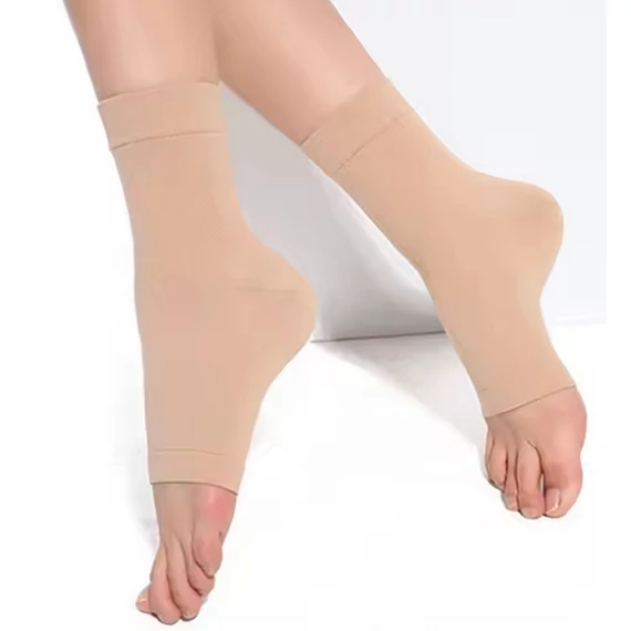 Compression footless ergonomic natural ankle socks