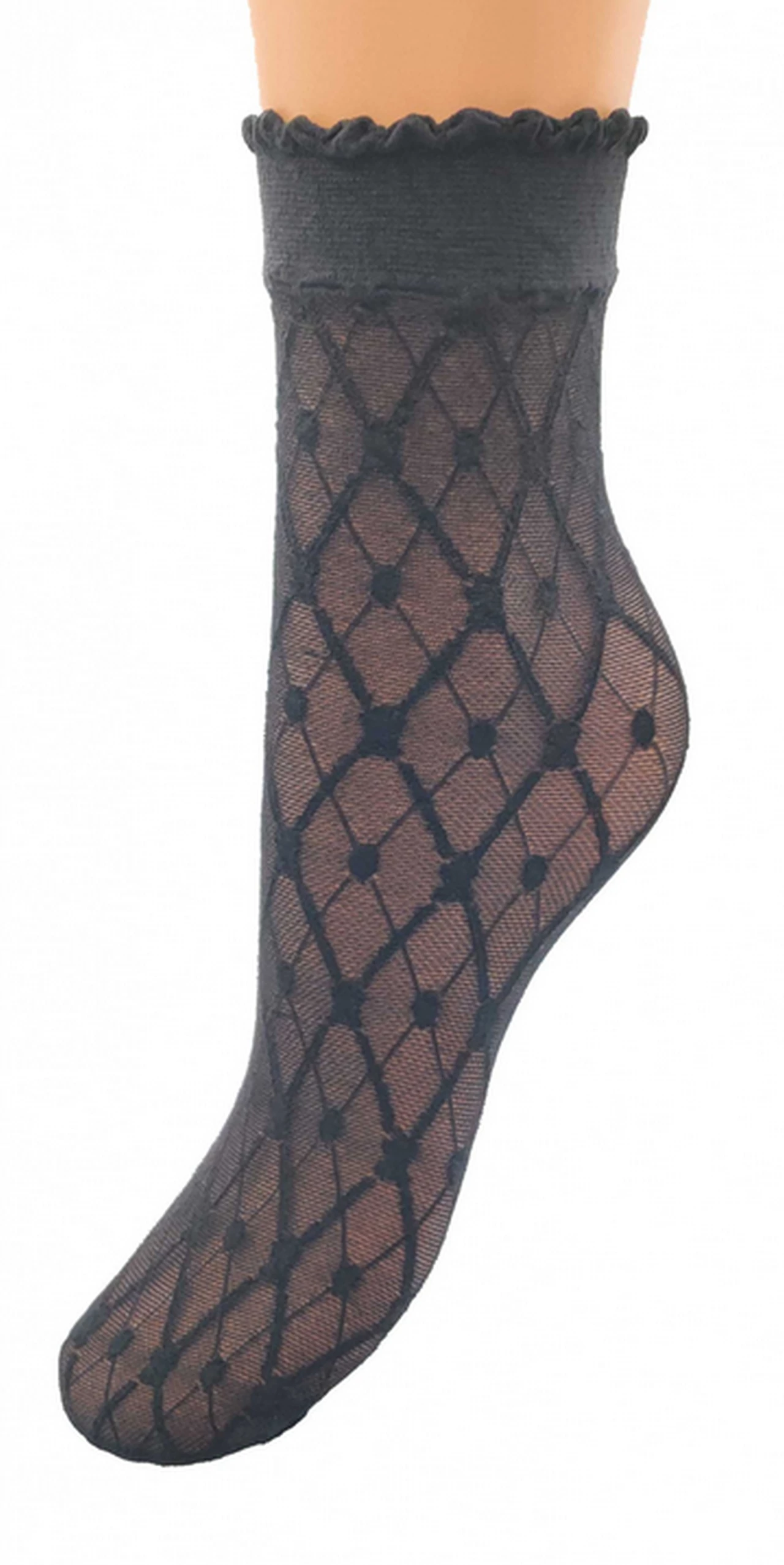 HEDY 20 DEN pattern black ankle highs socks