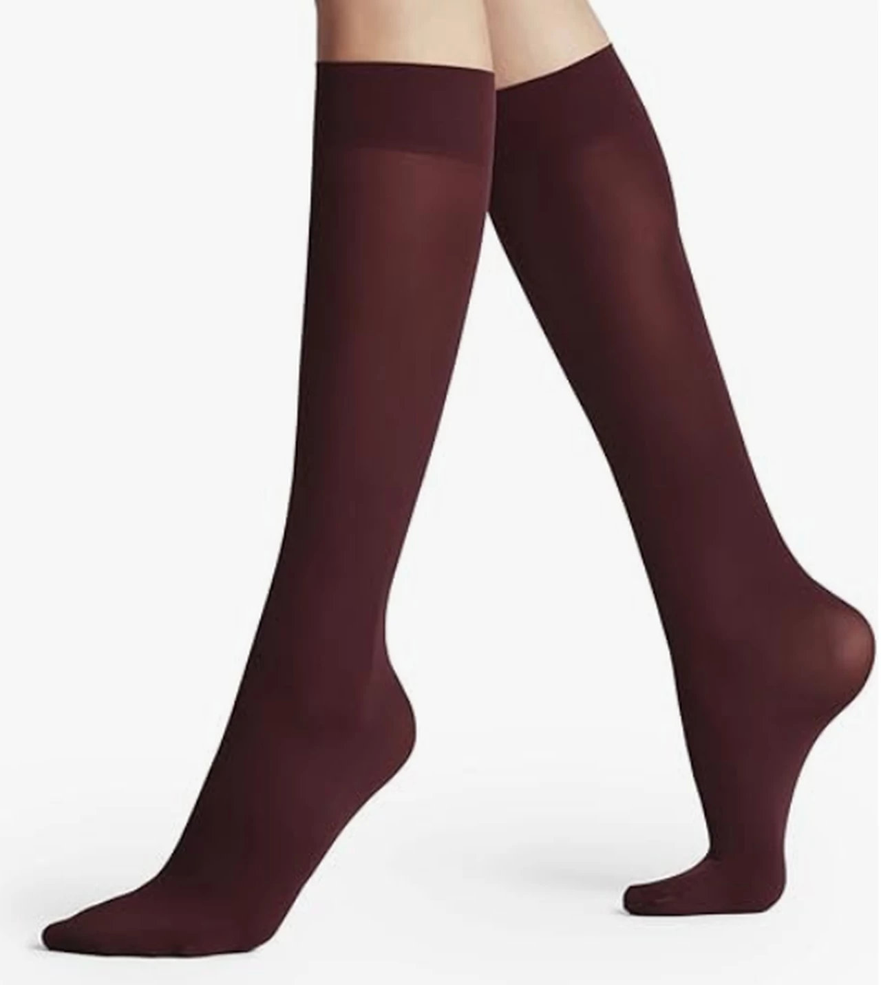 Kála 50 DEN microfiber burgundy knee high socks