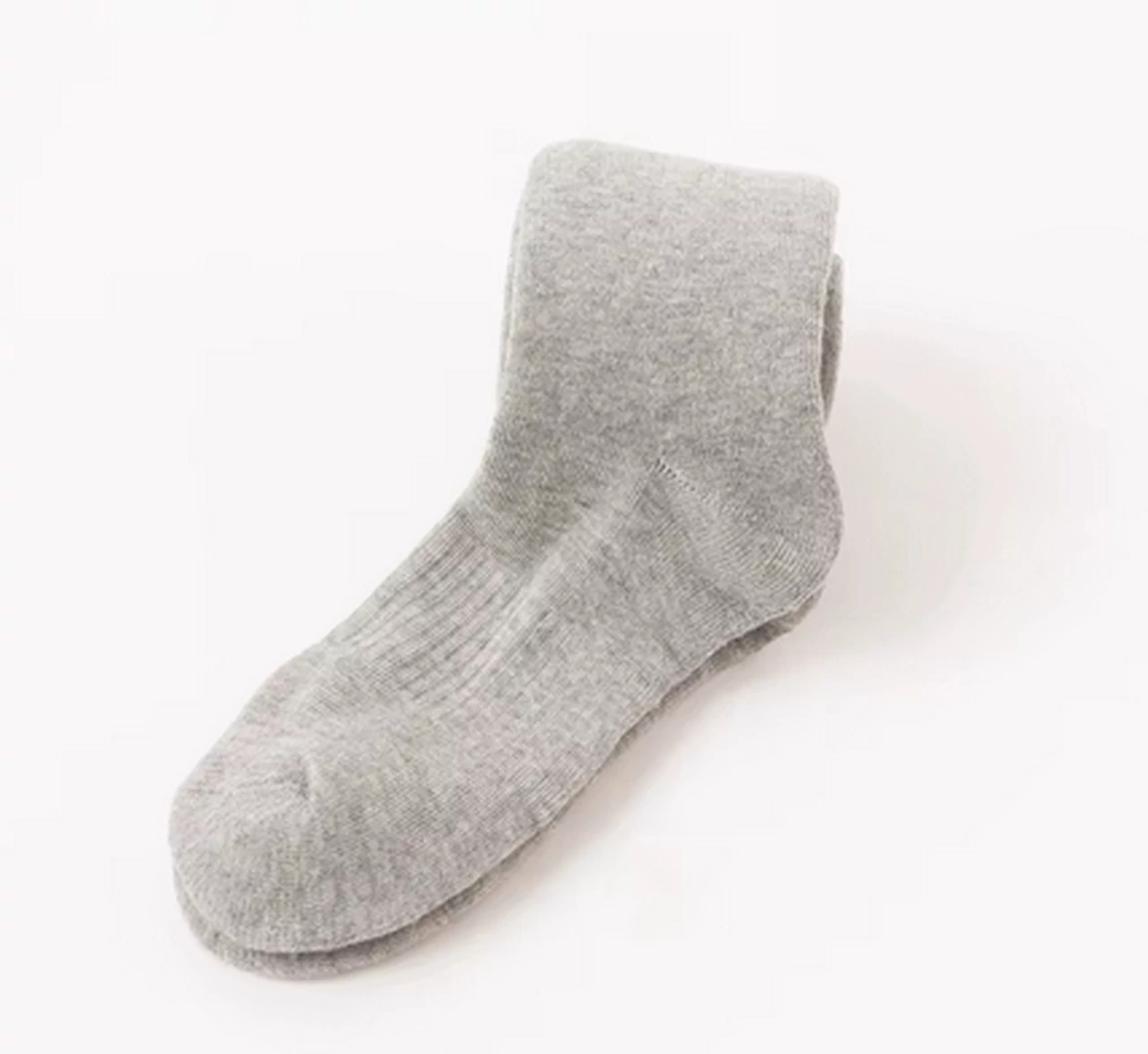 Women's light grey cotton thigh high socks