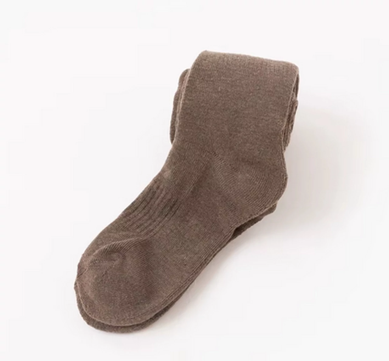 Women's light brown cotton thigh high socks