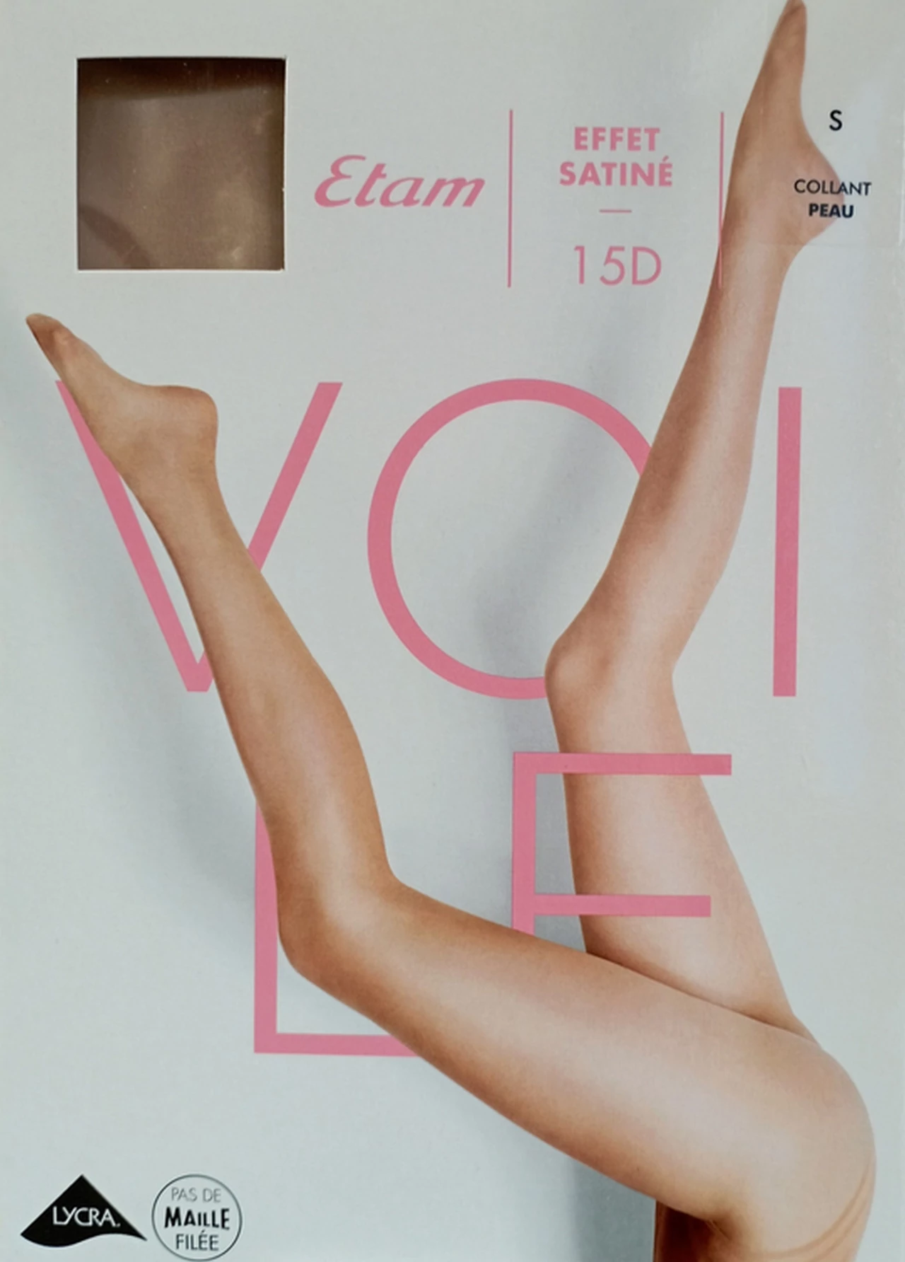 VOILE 15 DEN satin effect black tights