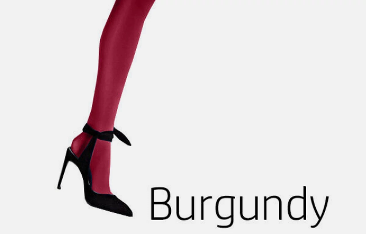 DIVERSE 100 DEN microfiber shiny burgundy tights