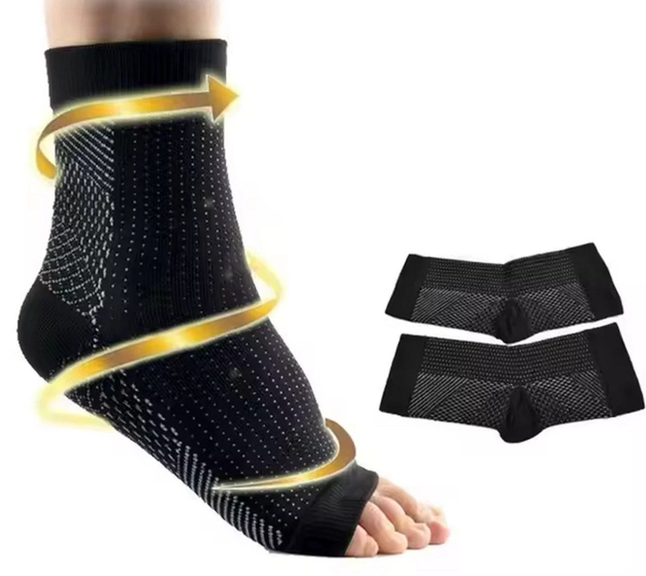 Compression footless ergonomic ankle socks